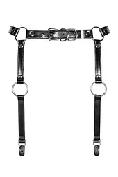 Гартери Obsessive A741 garter belt black, штучна шкіра - мініатюра 2