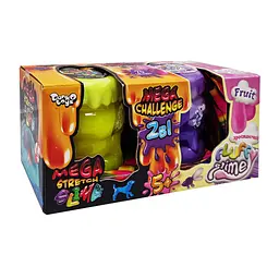 В'язка маса 2 в 1 Mega Stretch Slime та Fluffy Slime FLS-03-01U укр Жовто-фіолетовий