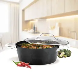 Каструля з кришкою Maestro MR-4424 24 см 3.5 л чорна