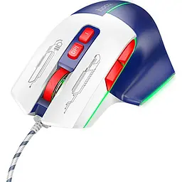 Миша Hoco GM31 Overlord Luminous White/Blue [136139] - мініатюра 2