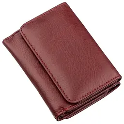 Компактний жіночий гаманець на кнопці ST Leather 18885 темно-червоний - мініатюра 6