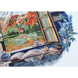 Набір для вишивання хрестиком Abris Art Чаювання біля вікна AH-199 23х23 см - мініатюра 2