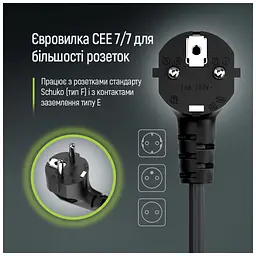 Кабель живлення C13 1.8m black ColorWay (CW-CBP082-BK) - мініатюра 9