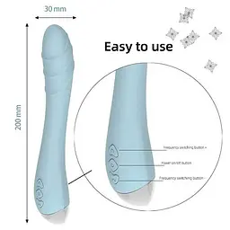 Вібратор Silver Fox для стимуляції точки G USB Синій K0825-2 - мініатюра 5