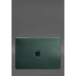 Шкіряний чохол-конверт BlankNote Crazy Horse на магнітах для MacBook 13 Зелений - мініатюра 2