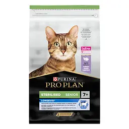 Сухий корм для стерилізованих котів старше 7 років Purina Pro Plan Sterilised 7+, з індичкою, 10 кг (12434276)