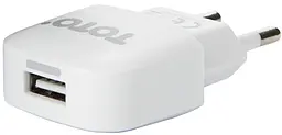 Мережевий зарядний пристрій TOTO TZV-42 Led Travel charger 1USB 1A White - мініатюра 2