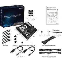 Материнська плата ASUS PRO WS WRX90E-SAGE SE (PRO WS WRX90E-SAGE SE) (Socket TR5, AMD WRX90, EEB) - мініатюра 9