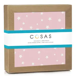 Багаторазова непромокаюча пелюшка Cosas Starfall Rose 100х120 см рожево-біла (Diaper_StarfallRose_100x120) - мініатюра 2