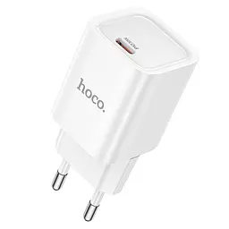 Мережевий зарядний пристрій Hoco C148A Charm single port PD30W charger(EU) Білий