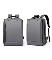 Рюкзак міський з кишенею для ноутбука Oumantu 2106-1 15,6 USB-порт Grey (IBN045S) - мініатюра 8