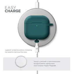 Силіконовий чохол для навушників Apple AirPods 4, Hang Case, зелений, ультратонкий захисний кейс товщиною 2 мм, захист від подряпин, пилу та ударів, компактний, з карабіном для кріплення, ArmorStandart (ARM81280) - мініатюра 7