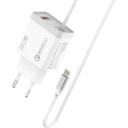 Зарядний пристрій Promate 20 Вт PD Lightning + USB QC 3.0 (icharge-pdqc3.white) - мініатюра 5