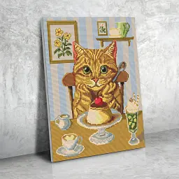 Алмазна мозаїка «Котяче частування» - мініатюра 7