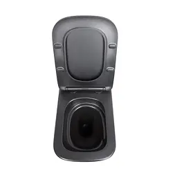 Унітаз підвісний Qtap Tern New Ultra Quiet безобідковий з сидінням Soft-close Black matt QT17332303ASMB, Чорний матовий - мініатюра 5