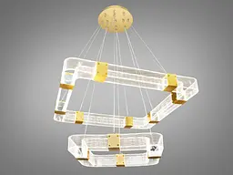 LED люстра підвісна на два прямокутника Diasha 1023-400+600