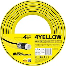 Шланг садовий Cellfast 4Yellow термостійкий 4 шари, до 20 бар, 1/2'' 20 м (10-500)