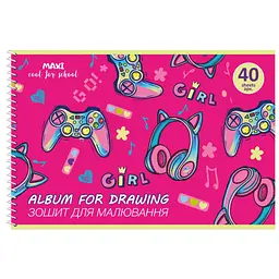 Альбом для малювання Maxi А4 на спіралі 40 аркушів, 100г/м2 (MX60924)