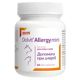 Харчова добавка Dolfos Dolvit Allergy Mini для котів та собак 60 таблеток