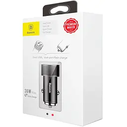 Автомобільний зарядний пристрій Baseus Small Screw 3.4A CAXLD-B01 Black - мініатюра 2