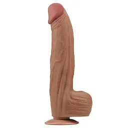 Фалоімітатор - Sliding-Skin Dual Layer Dong 12" Brown - мініатюра 2