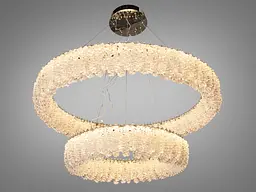 Підвісна люстра Diasha 505-800+500CH LED двоярусна кругла люстра з кристалами, діаметр 80 см, висота до 105 см - мініатюра 3