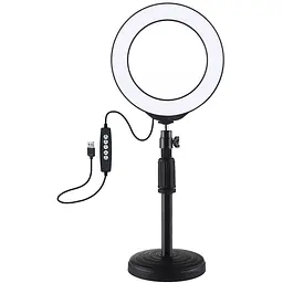 Кільцева USB RGBW LED лампа Puluz PKT3047B 6.2+ настільне кріплення