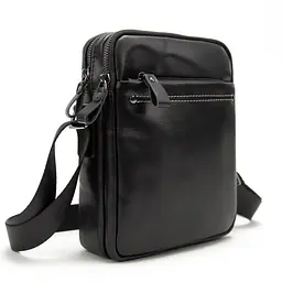 Месенджер кожаный чорний Tiding Bag 8713A - мініатюра 4