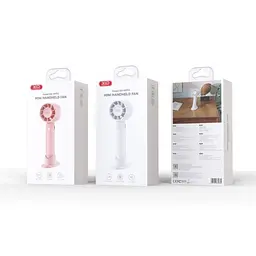 Вентилятор XO MF93 Mini Desktop/Handheld Fan 400mAh рожевий - мініатюра 4