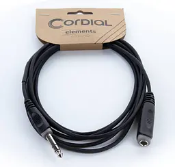 Балансный аудио кабель удлинитель Jack 6,3 stereo Male — Jack 6,3 stereo Female Cordial EM 5 VK 5м - мініатюра 1
