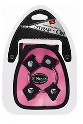 Трусики для страпона, страпон-харнес з кільцями HARNESS Strap On Harness Pink — рожеві, 2 металеві кільця - миниатюра 4