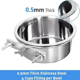 Металева миска з кріпленням до клітки/вольєру для собак Derby BH032, 18x6.5 см - мініатюра 5