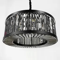 Люстра чорна з графітовими пластинами Ø 60 см | Арт. MJ 160-600 BK | Line F