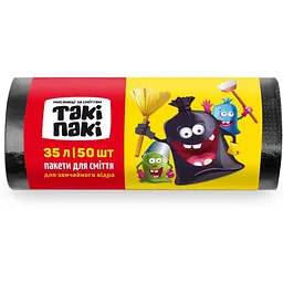 Пакети для смiття Такі Пакі 35л 50шт 8мкм 500*600 HDPE