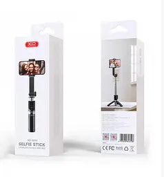 Монопод трипод бездротовий XO SS10 Mini Bluetooth 80 см селфі палиця штатив із дзеркалом і триногою Чорний - мініатюра 2