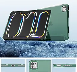 Чохол-книжка BeCover Tri Fold Hard для Apple iPad Pro 11" M4 2024 Темно-зелений (711727) - мініатюра 2