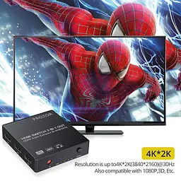 HDMI-перемикач Proster 3×1 з аудіоекстрактором, PIP та пультом ДК, 4K - мініатюра 7