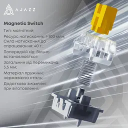 Клавіатура ігрова механічна Ajazz AK-820-Max Magnetic Switch USB RGB White - мініатюра 8