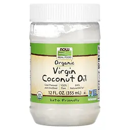Замінник харчування Organic Virgin Coconut Cooking Oil 355 мл NOW fit0016428