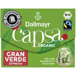 Кава в капсулах Dallmayr Gran Verde Bio Espresso 10 капсул 56 г