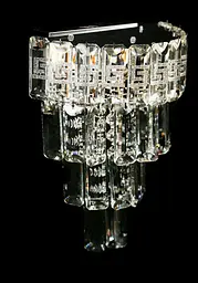 Хромоване настінне бра з кришталевим декором Splendid Ray B2211/2W+LED (CR), 30 см на 2 лампи E14 з LED-підсвічуванням - мініатюра 4