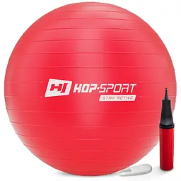 Фітбол Hop-Sport 85см червоний + насос 2020 - мініатюра 1