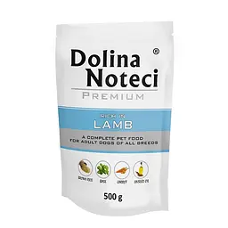 Вологий корм для собак Dolina Noteci Premium з ягнятиною пауч 500 г