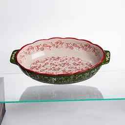 Форма для запікання Vintage 30×18×5 (см) овальна форма для випікання в духовці з ручками Зелений Yiwu HM05-02 - мініатюра 2