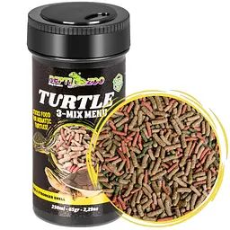 Корм із часником для водних черепах Repti-Zoo Turtle 3-Mix Menu 100мл - мініатюра 1