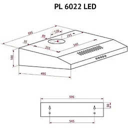 Витяжка пласка Perfelli PL 6022 W LED - мініатюра 9