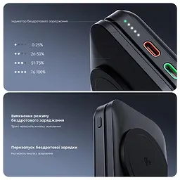 Повербанк з підставкою 10000mAh Choetech B750 Black QC3.0 PD3.0 бездротова зарядка смартфонів та Apple Watch (43-00133) - мініатюра 7