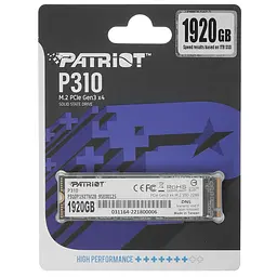 Накопичувач SSD M.2 Patriot P310 1920GB NVMe 2280 PCIe 3.0x4 3D NAND TLC (P310P192TM28)