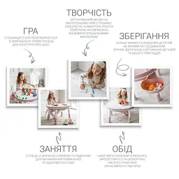 Дитячий багатофункціональний столик Poppet Мультиплей Роуз 5 в 1 та стілець (PP-011R) - мініатюра 5
