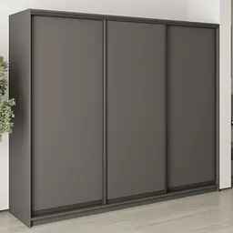 Шафа-купе тридверна MebelStar Комбо BG 3ДСП 250x60x210 см Антрацит (MBS-8905)